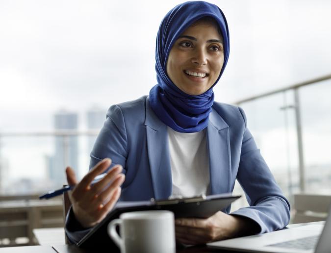 Businesswoman in a meeting. 